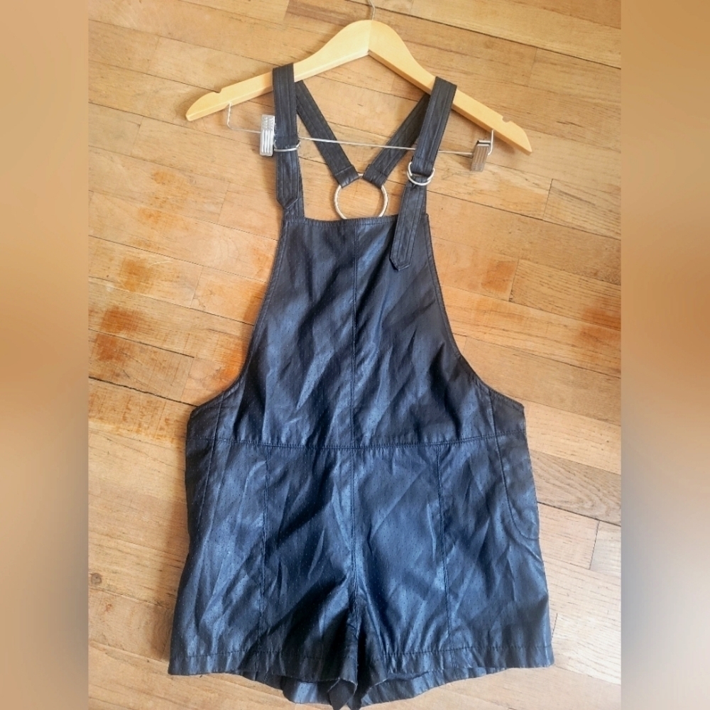 TOWNSEN, Rookie‎ Overalls in Abyss, Black Perforated Vegan Leather, Size XS - Picture 3 of 8